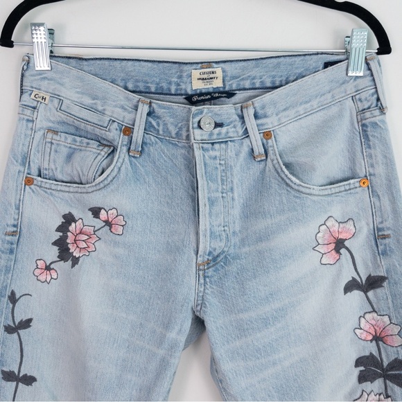 Citizens of Humanity Emerson Slim Jeans Embroidered Distressed Rock On Roses - Picture 7 of 16